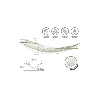Подвесной гамак с брусками ARIZONE Garden 200x80 см, веревочный 28-108120