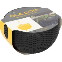 Кашпо Еврогрядка круглое rattan ola dom 5 литров, коричневый Kashpo-Rattan-brown-5
