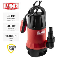 Насос дренажный Hammer NAP900D 900Вт, 14000л/ч, высота 8,5м, частицы до 35мм 641201