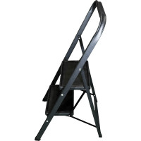 Стремянка стальная SevenBerg чёрная, с двумя широкими ступенями Blacky-2