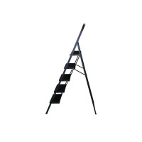 Стремянка стальная SevenBerg чёрная, с пятью широкими ступенями Blacky-5