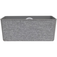 Кашпо пластиковое прямоугольное на ножках LAMELA Sp.z o. 017 SAGA textil 285мм 17см h14см 4л серый 070848