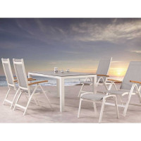 Кресло садовое складное КАВАЛЕЗ алюминий, текстилен белый, подлокотники бук ООО "Фотон" Konway E.47762000
