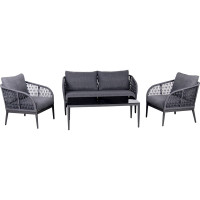 Комплект мебели для сада МЕРИДА: диван, 2 кресла, столик, алюминиевый каркас, подушки в комплекте, серый ООО "Фотон" Konway SF3065