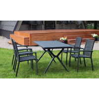 Кресло садовое ДЕНВЕР алюминий + роуп, антрацит, стопируемое ООО "Фотон" Konway MB-4060