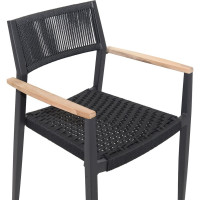 Кресло садовое ТОРОНТО 3 алюминий, роуп, антрацит, подлокотники бук ООО "Фотон" Konway MB4062