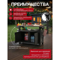 Столик для барбекю Keter UNITY XL 207 L графит 230419