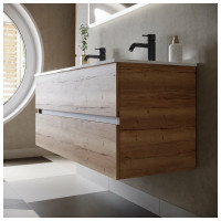 Подвесная тумба Sancos Urban 1190x450x550, c двумя ящиками оснащенными доводчиками, дуб галифакс натуральный, арт. UR120-2EG