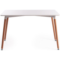 Стол Tetchair John (mod. t1001) МДФ/дерево, 80x120x75 см, white (белый) / natural (натуральный) 15181