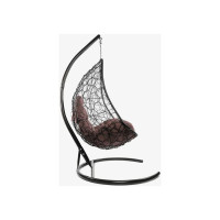 Подвесное кресло M-GROUP ОВАЛ с ротангом коричневое, коричневая подушка 11140205