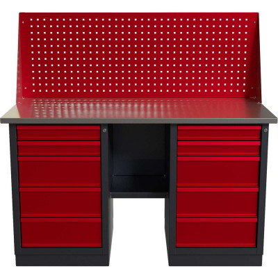 Слесарный двухтумбовый верстак IRONMEBEL worky wk-5/wk-5 1400 с экраном M-IM00180K