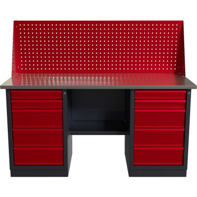 Слесарный двухтумбовый верстак IRONMEBEL worky wk-5/wk-5 1600 с экраном M-IM00192K