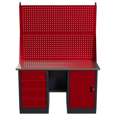 Слесарный двухтумбовый верстак с двойным экраном IRONMEBEL worky wk-5/wk-0 1400 M-IM00177K