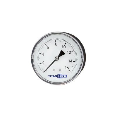 Манометр стандартный пластиковый TITAN LOCK  16/0,2 Бар, корпус 100 мм, крепление сзади 1/2" TLPPG100B1/2