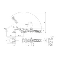 Натяжная защелка KUKAMET с фиксатором, усилие 250 кг 411-3-L