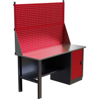 Слесарный однотумбовый верстак IRONMEBEL worky wk-0 1600 с двойным экраном M-IM00141K