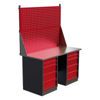 Слесарный двухтумбовый верстак с двойным экраном IRONMEBEL worky wk-5/wk-5 1400 M-IM00181K
