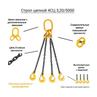 Строп цепной четырехветвевой GPR 4СЦ 5.3 т, 3 м 4631171101256