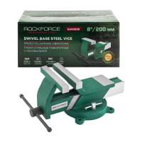 Тиски стальные поворотные с наковальней Rockforce 8"-200 мм RF-6540808(59931)