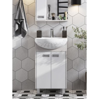 Тумба AQUATON БЕККА 50 белый/дуб Сомерсет для раковины SMILE-50 1A210801BAC20 00045164