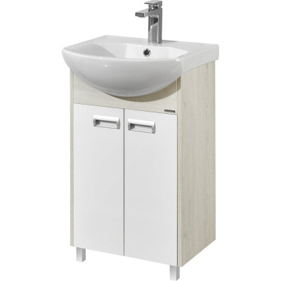 Тумба AQUATON БЕККА 50 белый/дуб Сомерсет для раковины SMILE-50 1A210801BAC20 00045164
