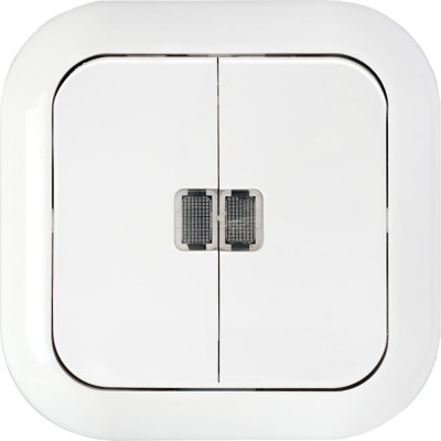 Выключатель Bylectrica 2-клавишная, скрытая установка 10А подсветой, серия ГАРМОНИЯ, белый, С510-233