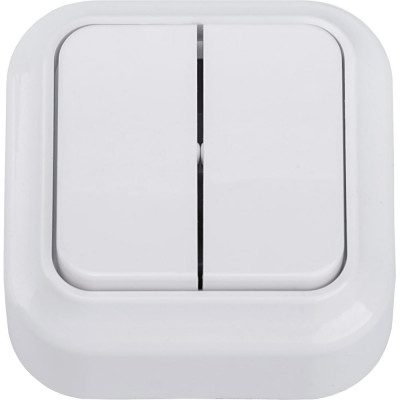 Выключатель Bylectrica 2-клавишная, открытая установка 10А, серия ВАРИАНТ, белый, А510-2102