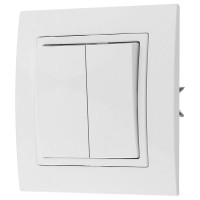 Выключатель Bylectrica 2-клавишная, скрытая установка 10А, серия УЮТ, белый С510-861