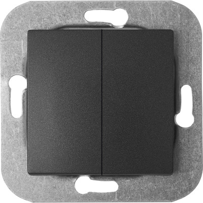 Механизм 2-клавишного выключателя Bylectrica скрытая установка 10А, серия УЮТ, С510-551 графит