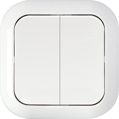 Выключатель Bylectrica 2-клавишная, скрытая установка 6А, серия ГАРМОНИЯ, белый, С56-124