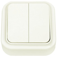 Выключатель Bylectrica 2-клавишная, открытая установка, 6 А, серия ПРАЛЕСКА, А56-134 бежевый