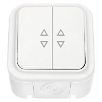 Выключатель Bylectrica 2-клавишный, открытая установка, 6А, проходной, IP54, серия ПРАЛЕСКА АКВА, белый, А6+6 10-873