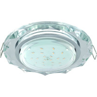 Светильник Ecola GX53 H4 5313 Glass стекло, круг с вогнутыми гранями, хром-хром, зеркальный 38x126 FM53RCECH