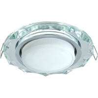 Светильник Ecola GX53 H4 5313 Glass стекло, круг с вогнутыми гранями, хром-хром, зеркальный 38x126 FM53RCECH