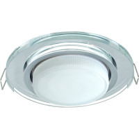 Светильник Ecola GX53 H4 5310 Glass стекло, круг хром - хром, зеркальный 38x126 FM53RNECH