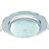 Светильник Ecola GX53 H4 5310 Glass стекло, круг хром - хром, зеркальный 38x126 FM53RNECH