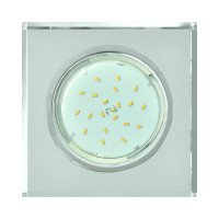 Светильник Ecola GX53 H4 LD5311 Glass стекло, квадрат, край подсветка хром-хром зеркало 38x120x120 SM53SNECH