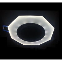 Светильник Ecola GX53 H4 LD5312 Glass стекло, 8-угольник с гранями, подсветка, хром матовый 38x133 SL538AECH