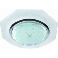 Светильник Ecola GX53 H4 LD5312 Glass стекло, 8-угольник с гранями, подсветка, хром матовый 38x133 SL538AECH