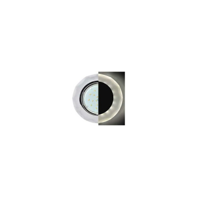 Светильник Ecola GX53 H4 LD5313 Glass стекло, круг, с вогнутыми гранями, подсветка хром матовый 38x126 SL53RCECH