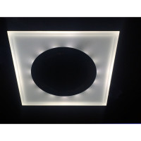 Светильник Ecola GX53 H4 LD5311 Glass стекло, квадрат, скошенный край, подсветка хром матовый 38x120x120 SL53SNECH