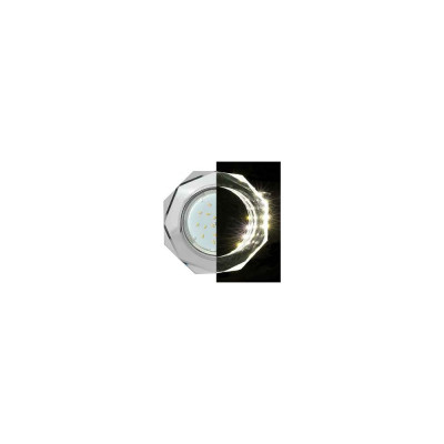 Светильник Ecola GX53 H4 LD5312 Glass стекло, 8-угольник с гранями, подсветка, хром -хром зеркало 38x133 SM538AECH