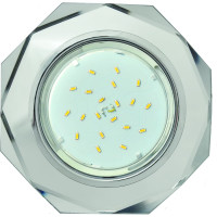 Светильник Ecola GX53 H4 LD5312 Glass стекло, 8-угольник с гранями, подсветка, хром -хром зеркало 38x133 SM538AECH