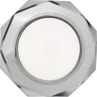 Светильник Ecola GX53 H4 LD5312 Glass стекло, 8-угольник с гранями, подсветка, хром -хром зеркало 38x133 SM538AECH
