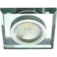 Светильник Ecola MR16 DL1651 GU5.3 Glass стекло, квадрат скошенный край, хром - хром 25x90x90 FC1651EFF