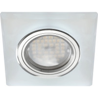 Светильник Ecola MR16 LD1651 GU5.3 Glass стекло, подсветка, квадрат скошенный край, хром 25x90x90 SL1651EFF
