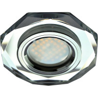 Светильник Ecola MR16 LD1652 GU5.3 Glass стекло, подсветка, 8-угольник с прямыми гранями, хром-хром 25x90 SC1652EFF