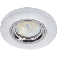 Светильник Ecola MR16 DL1650 GU5.3 Glass стекло, круг, матовое-хром 25x95 FN1650EFF