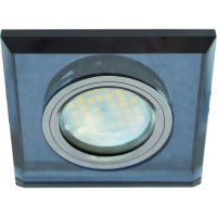 Светильник Ecola MR16 DL1651 GU5.3 Glass стекло, квадрат скошенный край, черный - черный хром 25x90x90 FB1651EFF
