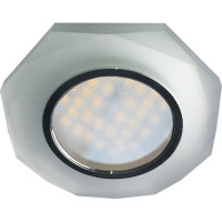 Светильник Ecola MR16 LD1652 GU5.3 Glass стекло, подсветка, 8-угольник с гранями матовый хром 25x90 SL1652EFF